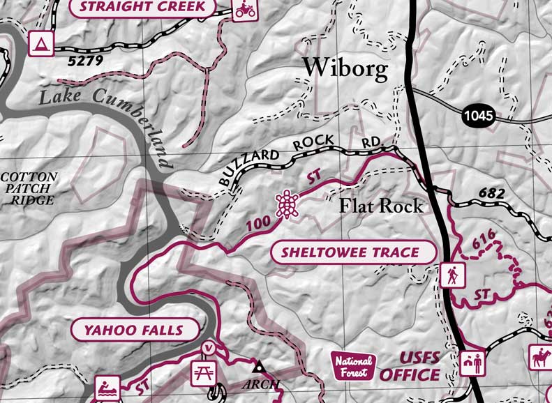 Detail of Trail Map 1:127k