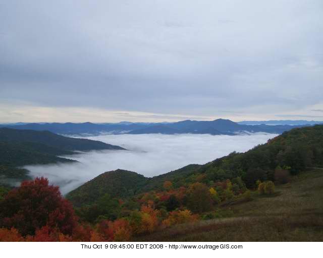 Fog below Purcahse Knob