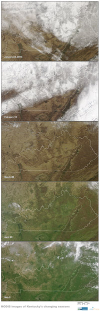 Winter to Spring in Satellite Images, 2014