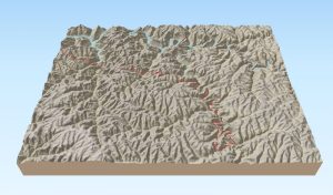 Explore a 3D view of Swift Camp Creek