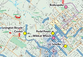 Aerial Photography version of Bike Lexington Map