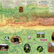 11&quot; x 34&quot; inch spread of the entire park at 1:32,000 scale. Map is divided into two 11&quot;x17&quot;