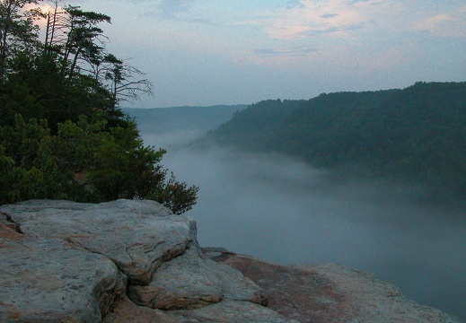 Rising valley fog. 