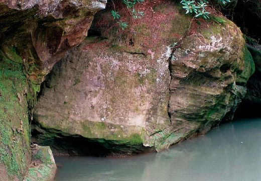 Creek with sand bank and deep pool