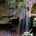 Pooch's Turtle Falls and rust leaching from rock walls