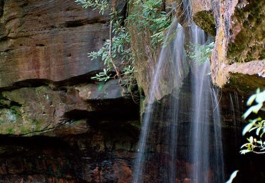 Pooch's Turtle Falls and rust leaching from rock walls