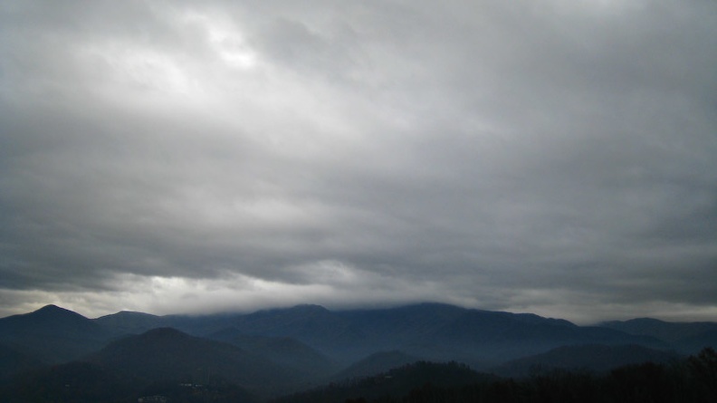 Mountain Ridges in Clouds