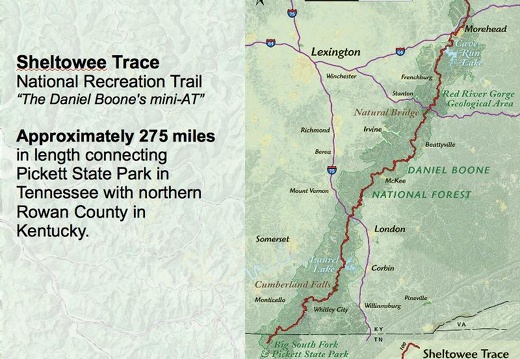 Sheltowee Trace, 275-mile hiking trail