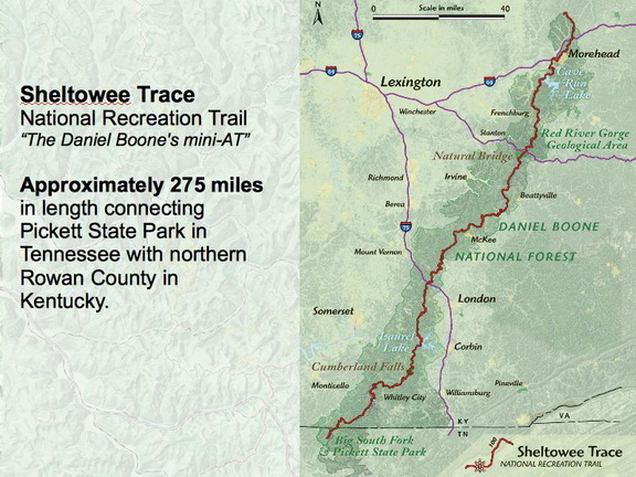 Sheltowee Trace, 275-mile hiking trail