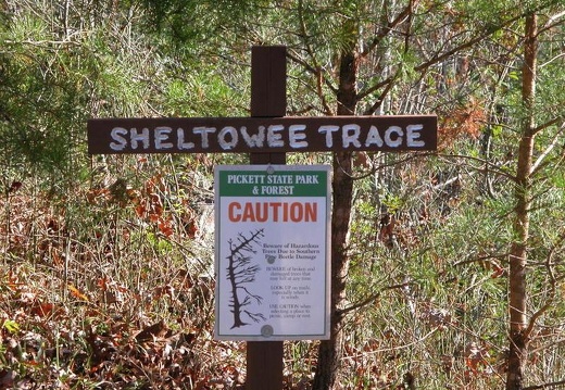 Southern Terminus sign in Pickett State Park