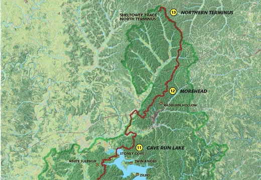 Sections 11-13: Cave Run Lake, Morehea, &amp; Northern Terminus