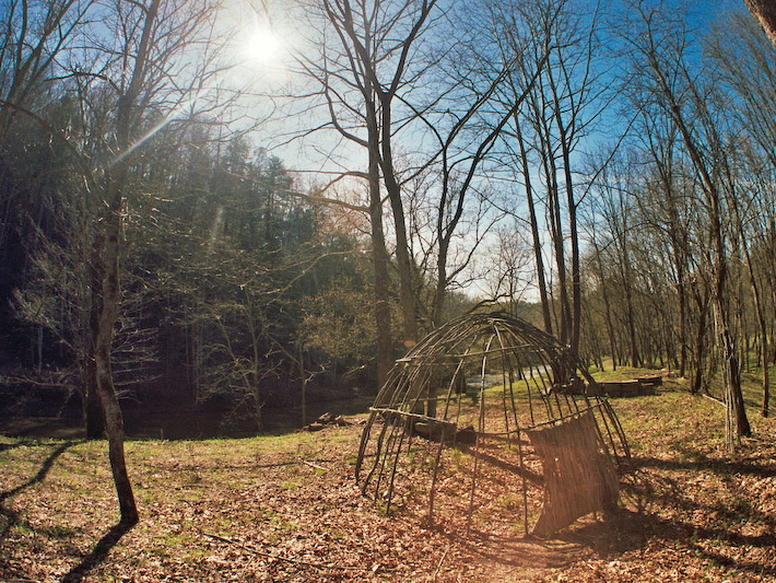 Recreated Native American encampment