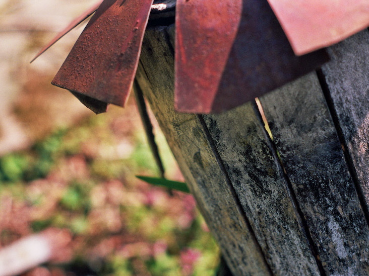 Old wood and steel yardart