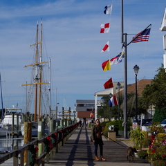Boardwalk and historic town center