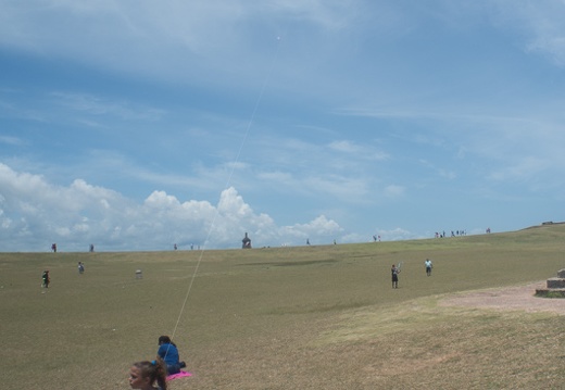 Kite on the great lawn of El Morro