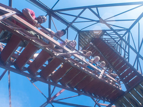 NRES Students on firetower