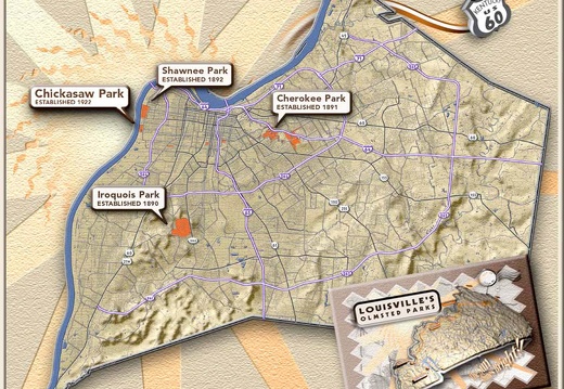 Map of Olmsted Parks in Louisville