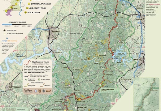 The overview map for the Sheltowee Trace South