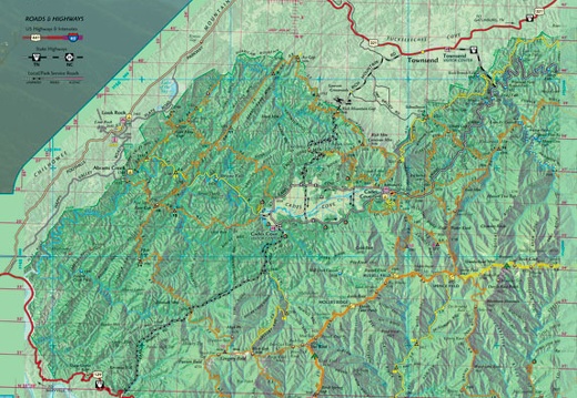 Western Section of the Great Smokies trail map