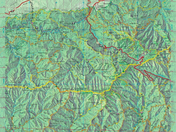 Central Section of the Great Smokies trail map