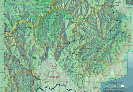 Eastern Section of the Great Smokies trail map
