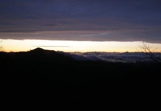 Clouds above and below after sunset