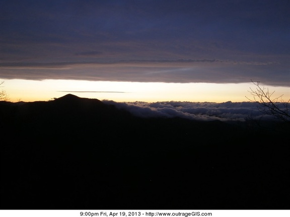 Clouds above and below after sunset