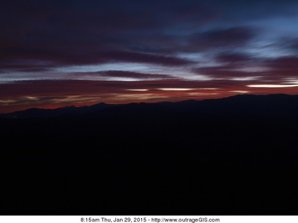 January sunrise in the Smokies