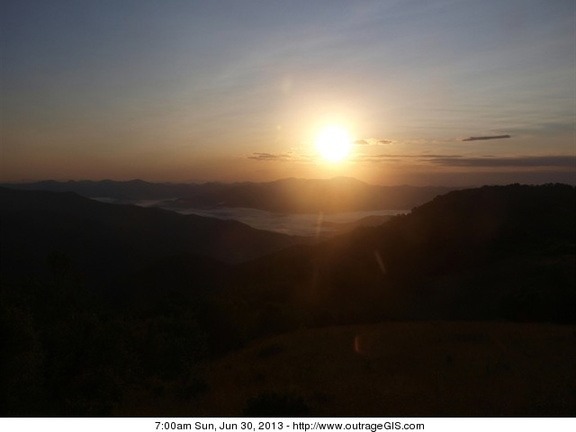 Sunrise and morning fog in the Great Smokies.