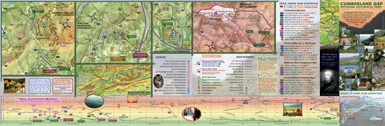 Reverse side of map showing inset maps and elevation profile.