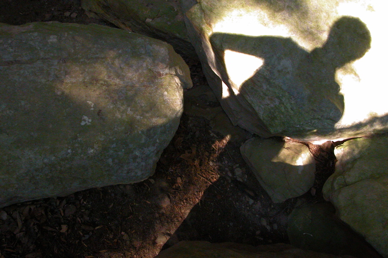 Photographer casts shadow.