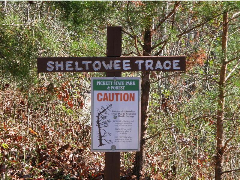 Southern Terminus sign in Pickett State Park