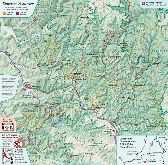 Sunset &amp; Sunrise Hiking Map