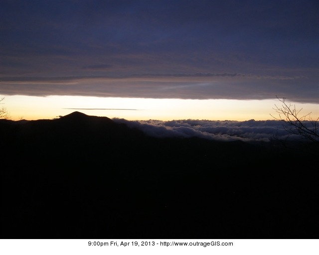 Clouds above and below after sunset