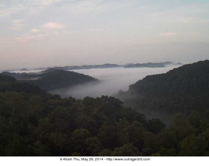 Valley fog in the Cumberland Plateau