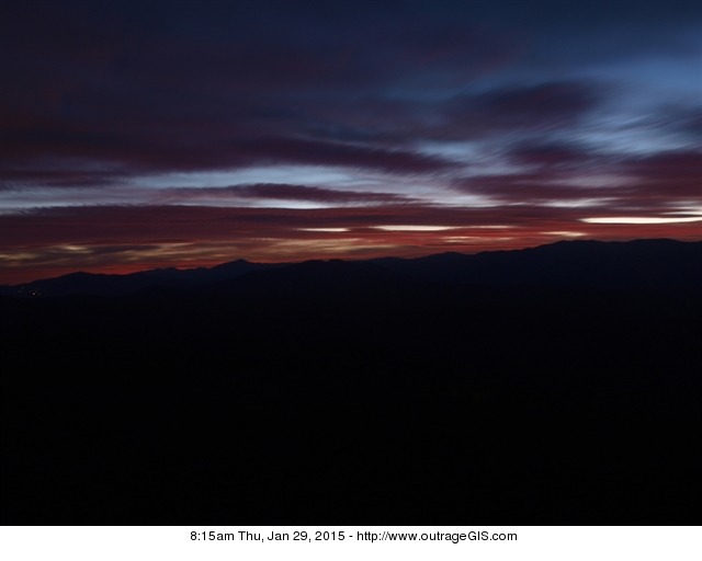 January sunrise in the Smokies