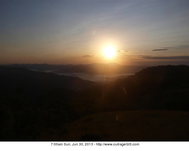 Sunrise and morning fog in the Great Smokies.