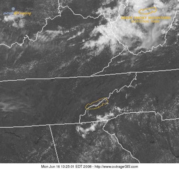 Great Smoky Mountains NP Visible Satellite