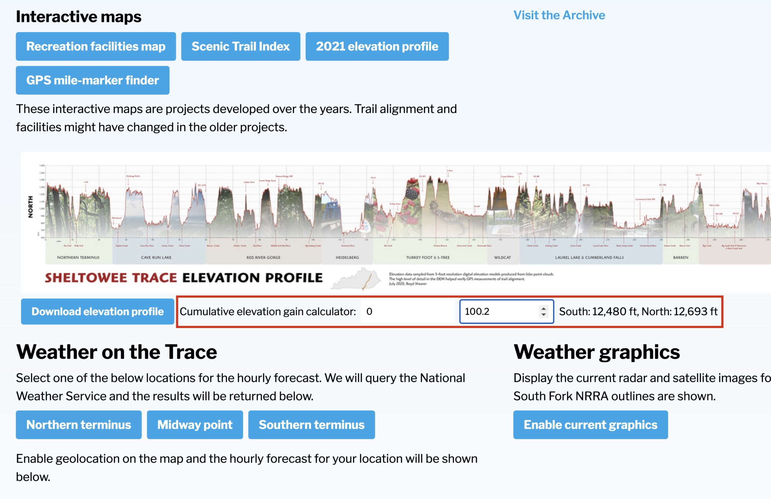 Cumulative elevation gain calculator
